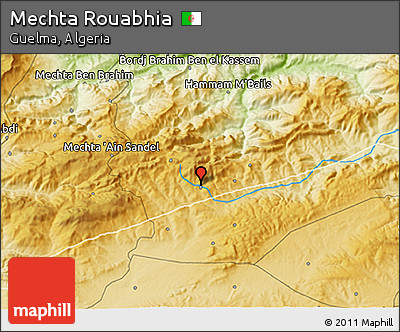 Physical 3D Map of Mechta Rouabhia