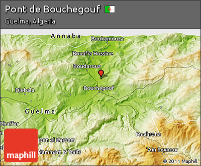 Physical 3D Map of Pont De Bouchegouf