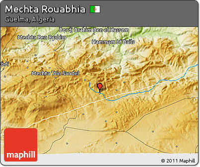 Physical 3D Map of Mechta Rouabhia