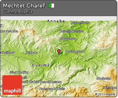 Physical 3D Map of Mechtet Châref