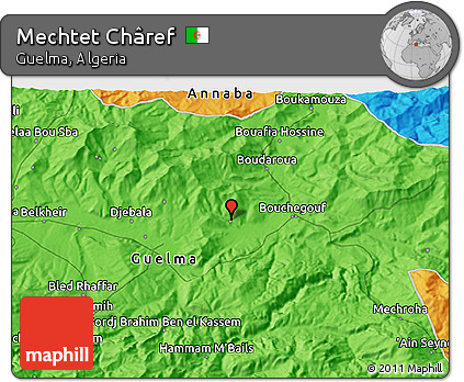 Political 3D Map of Mechtet Châref