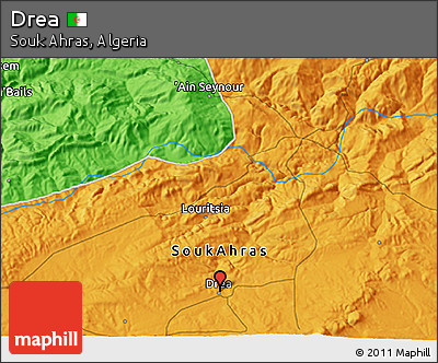 Political 3D Map of Drea