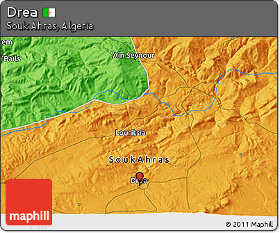 Political 3D Map of Drea