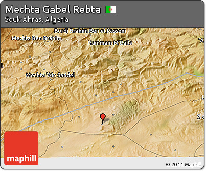 Satellite 3D Map of Mechta Gabel Rebta