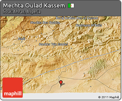 Satellite 3D Map of Mechta Oulad Kassem