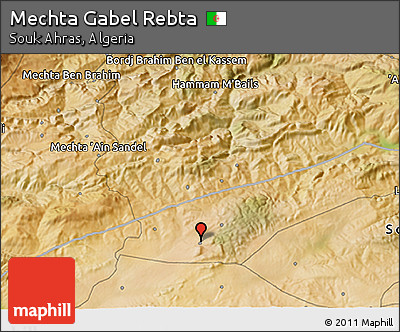 Satellite 3D Map of Mechta Gabel Rebta