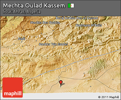 Satellite 3D Map of Mechta Oulad Kassem