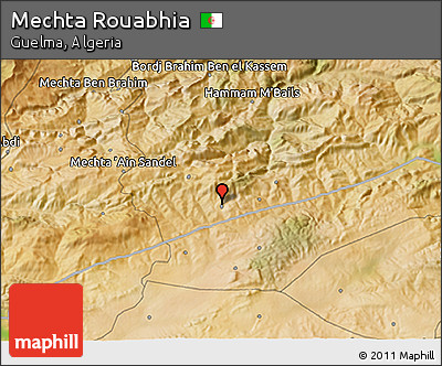 Satellite 3D Map of Mechta Rouabhia