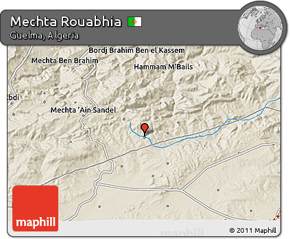 Shaded Relief 3D Map of Mechta Rouabhia