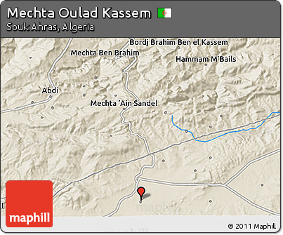 Shaded Relief 3D Map of Mechta Oulad Kassem
