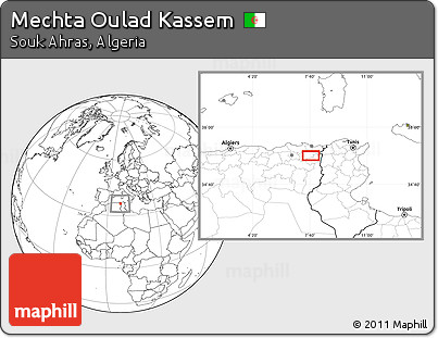 Blank Location Map of Mechta Oulad Kassem