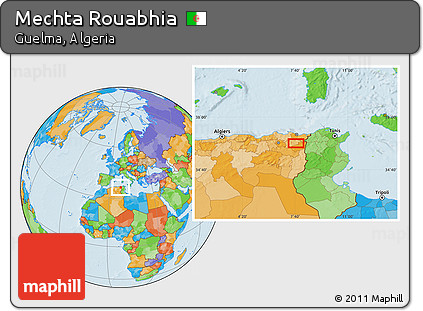 Political Location Map of Mechta Rouabhia