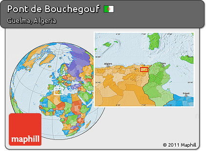 Political Location Map of Pont De Bouchegouf