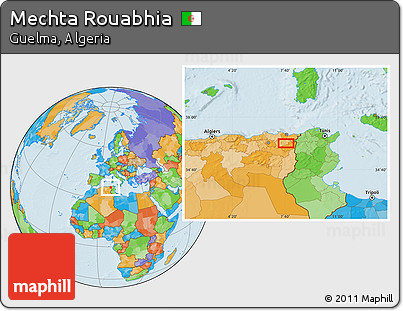 Political Location Map of Mechta Rouabhia