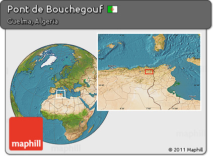 Satellite Location Map of Pont De Bouchegouf
