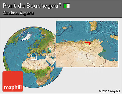 Satellite Location Map of Pont De Bouchegouf