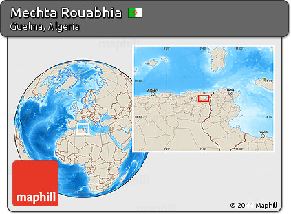 Shaded Relief Location Map of Mechta Rouabhia