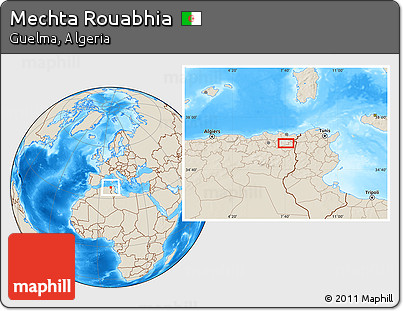 Shaded Relief Location Map of Mechta Rouabhia