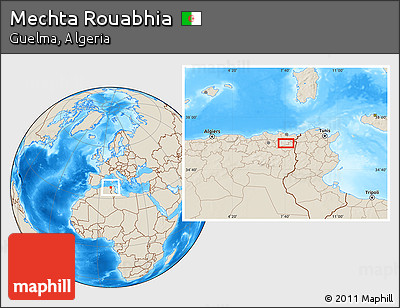 Shaded Relief Location Map of Mechta Rouabhia