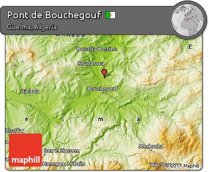 Physical Map of Pont De Bouchegouf
