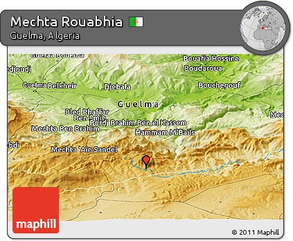 Physical Panoramic Map of Mechta Rouabhia