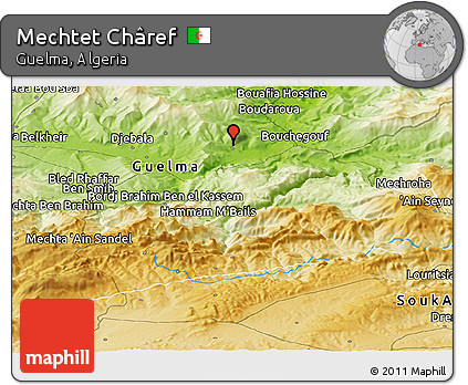 Physical Panoramic Map of Mechtet Châref
