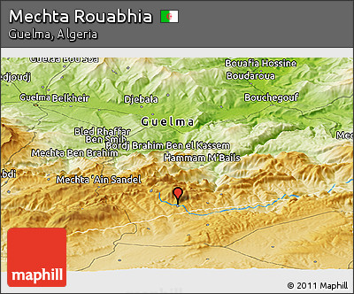 Physical Panoramic Map of Mechta Rouabhia
