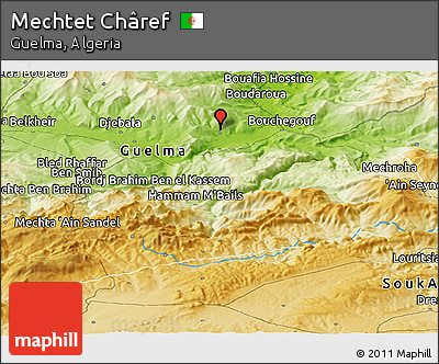Physical Panoramic Map of Mechtet Châref
