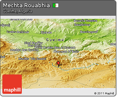 Physical Panoramic Map of Mechta Rouabhia