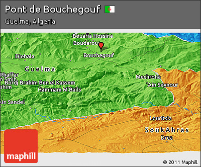 Political Panoramic Map of Pont De Bouchegouf