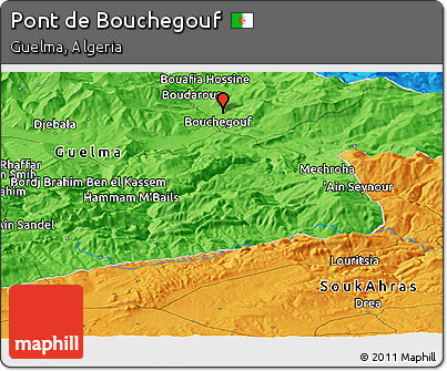 Political Panoramic Map of Pont De Bouchegouf