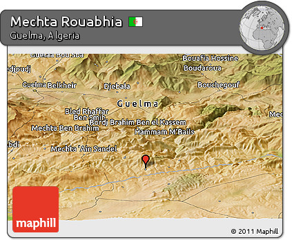 Satellite Panoramic Map of Mechta Rouabhia