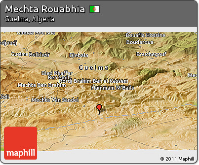 Satellite Panoramic Map of Mechta Rouabhia