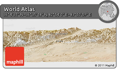 Satellite Panoramic Map of the Area around 36° 19' 55" N, 83° 22' 30" E