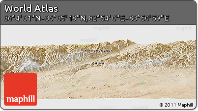 Satellite Panoramic Map of the Area around 36° 19' 55" N, 83° 22' 30" E