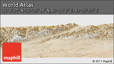 Satellite Panoramic Map of the Area around 36° 19' 55" N, 83° 22' 30" E