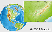 Physical Location Map of the area around 36° 19' 55" N, 84° 4' 29" W