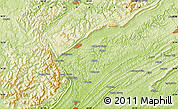 Physical Map of the area around 36° 19' 55" N, 84° 4' 29" W