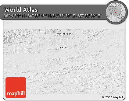 Physical 3D Map of the Area around 36° 19' 55" N, 85° 4' 29" E