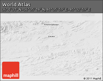Physical 3D Map of the Area around 36° 19' 55" N, 85° 4' 29" E