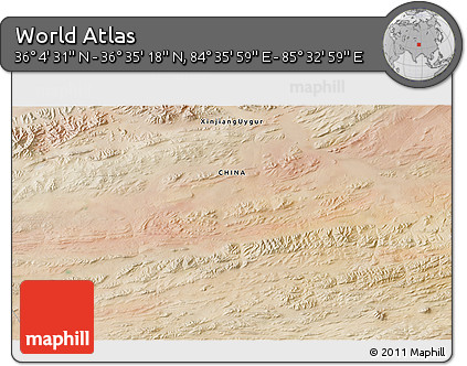 Satellite 3D Map of the Area around 36° 19' 55" N, 85° 4' 29" E