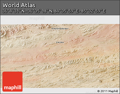 Satellite 3D Map of the Area around 36° 19' 55" N, 85° 4' 29" E