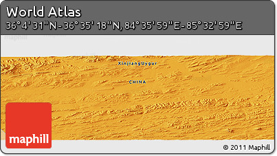 Political Panoramic Map of the Area around 36° 19' 55" N, 85° 4' 29" E