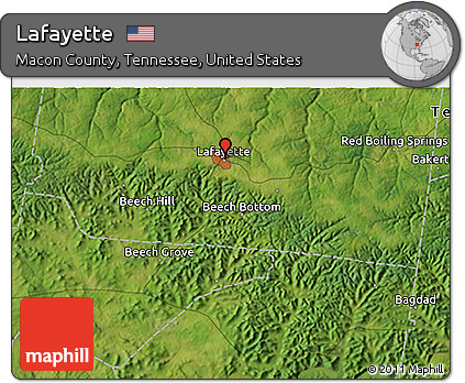 Satellite 3D Map of Lafayette