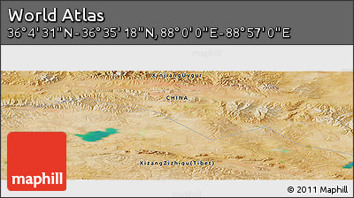Satellite Panoramic Map of the Area around 36° 19' 55" N, 88° 28' 29" E