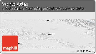 Physical Panoramic Map of the Area around 36° 19' 55" N, 89° 19' 29" E