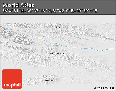 Physical 3D Map of the Area around 36° 19' 55" N, 90° 10' 30" E