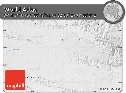 Physical Map of the Area around 36° 19' 55" N, 91° 1' 30" E
