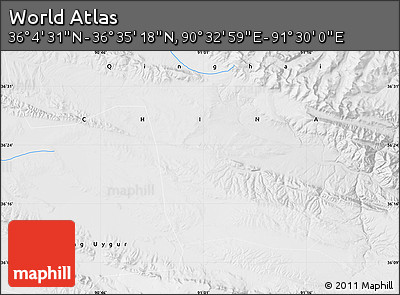 Physical Map of the Area around 36° 19' 55" N, 91° 1' 30" E