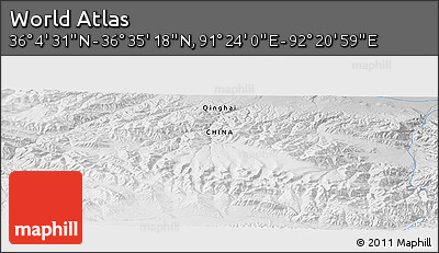 Physical Panoramic Map of the Area around 36° 19' 55" N, 91° 52' 30" E